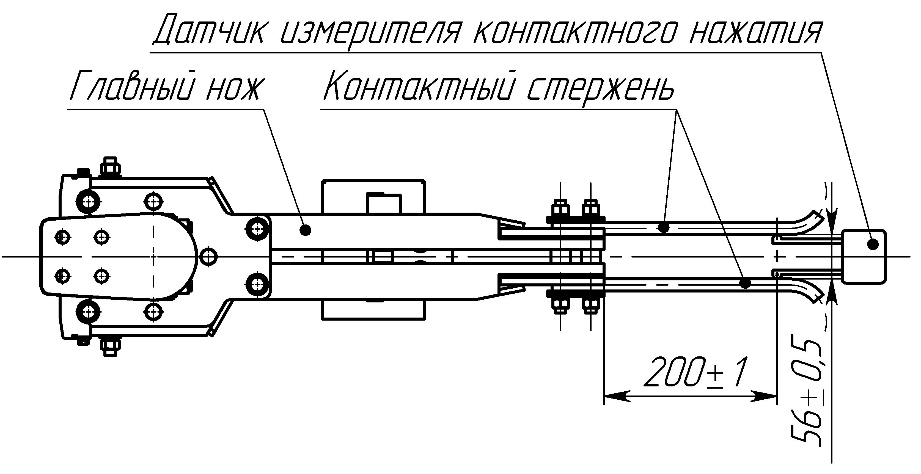 Измерение контактного нажатия контактов главного ножа