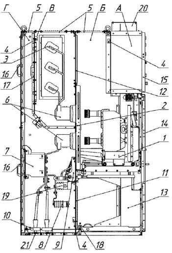 Рисунок 2 - Ячейка КРУ-СВЭЛ-К-1.4-10(6)